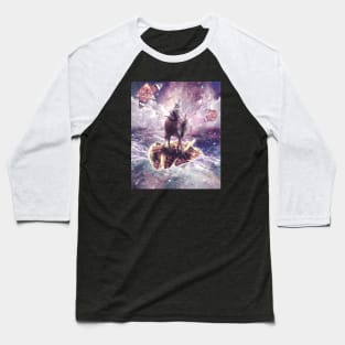 Cat Riding Unicorn Wolf on Taco Baseball T-Shirt